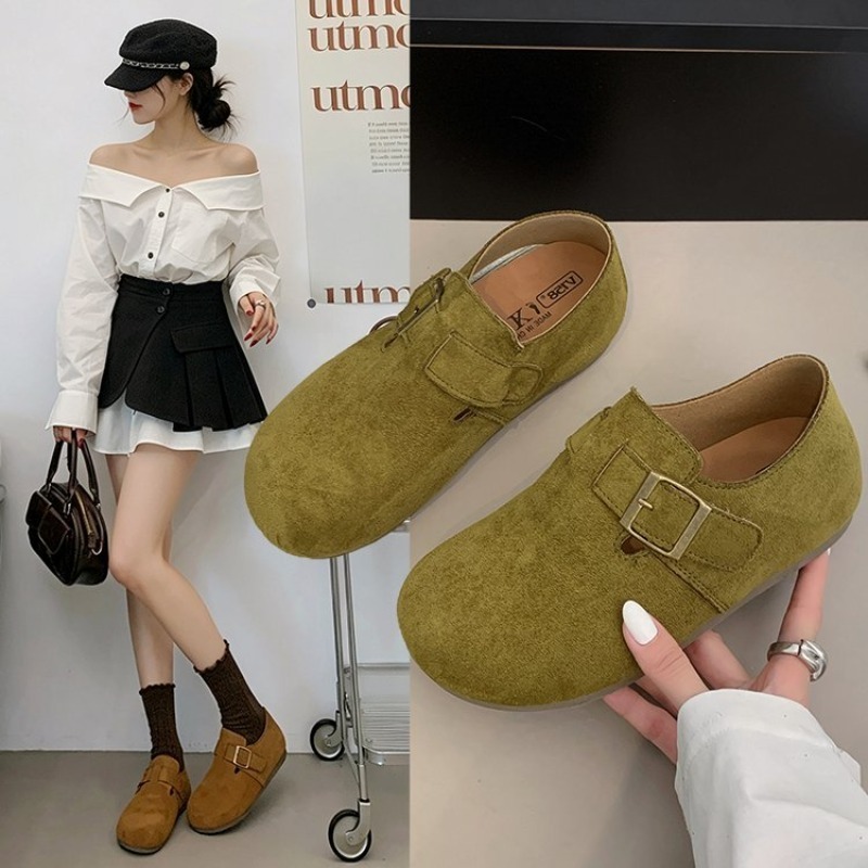 Women'S Shoes Round Toe - Women Suede Closed Back Birken Shoes