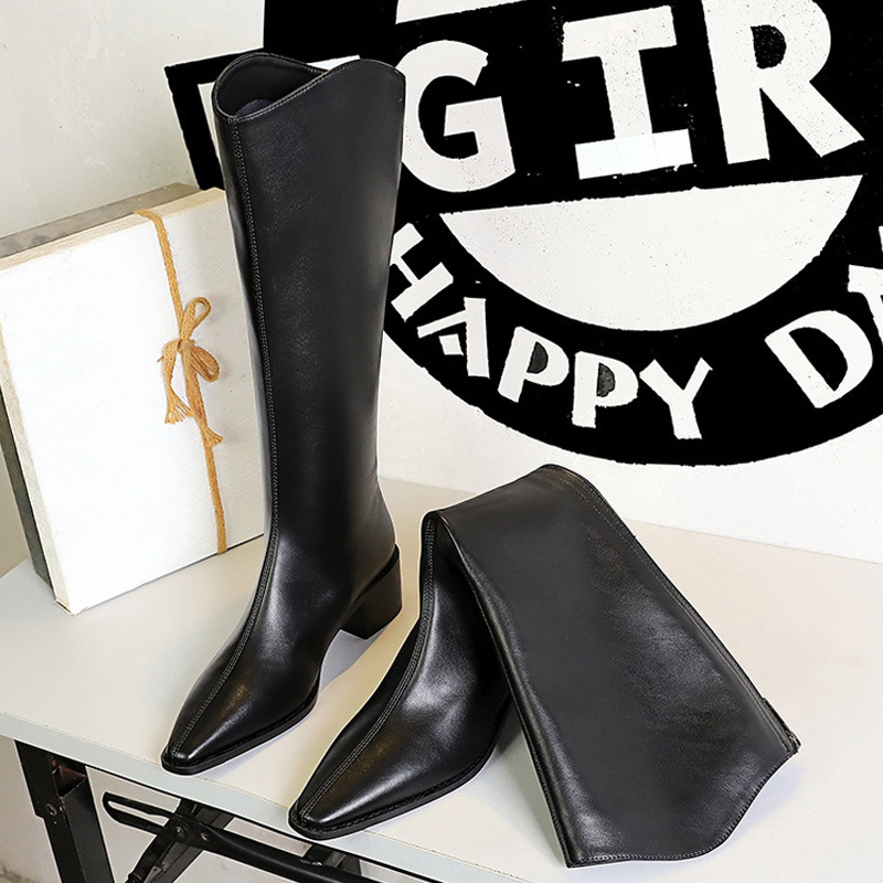 High Knee Heel Boots - BIGTREE 2027 New Street Style Pointed