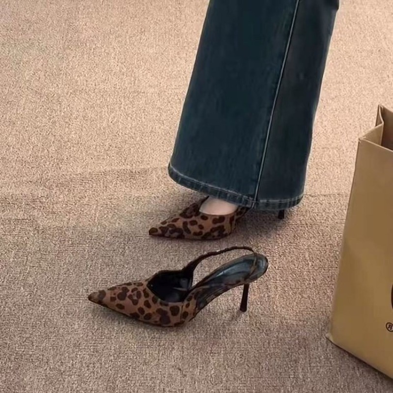 French Pointed Toe Leopard Pri - Platform Mule Heel ulasan dan harga