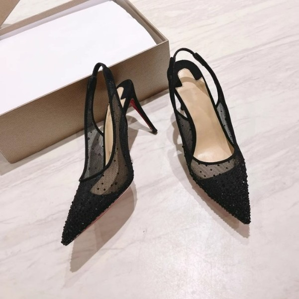 Mesh Rhinestone Rear Empty Sti - Platform Mule Heel ulasan dan harga