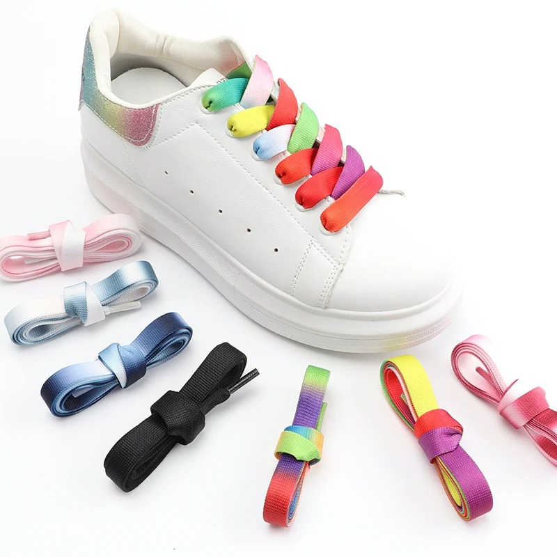 Rainbow Gradient Flat Shoelace - Women Shoes Mk ulasan dan harga