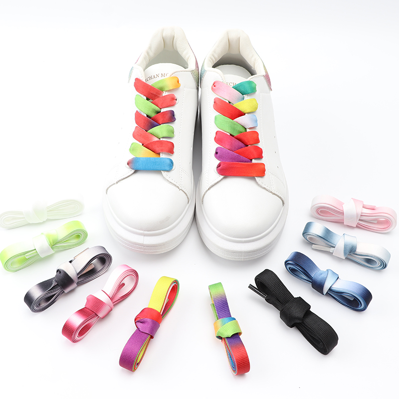 Rainbow Gradient Flat Shoelace - Women Shoes Mk ulasan dan harga