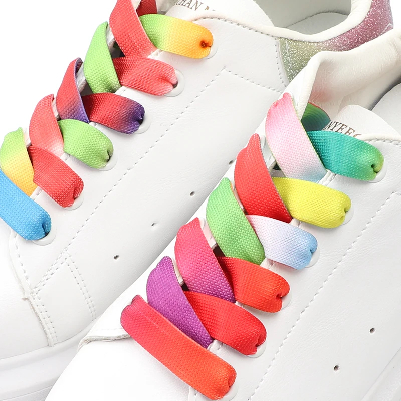 Rainbow Gradient Flat Shoelace - Women Shoes Mk ulasan dan harga