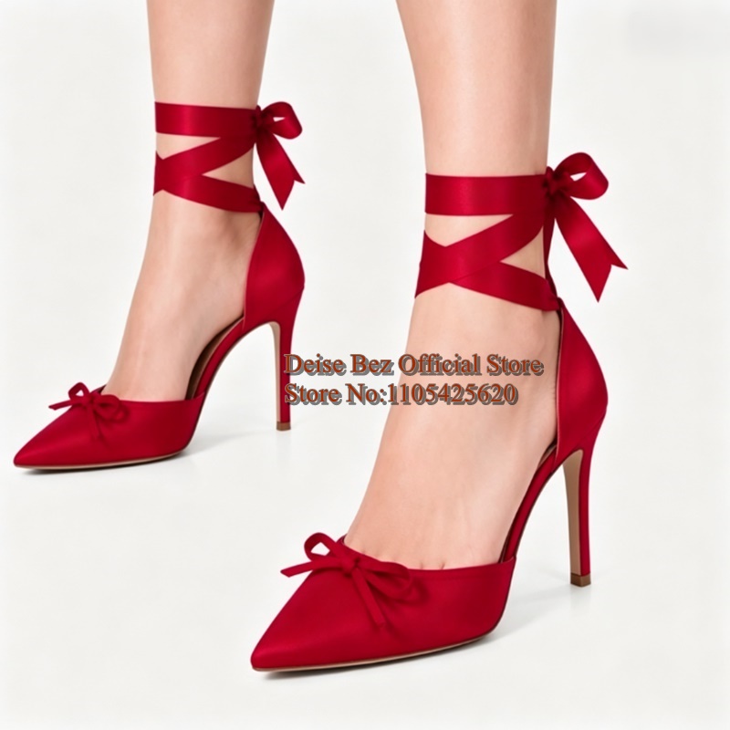 Bow Tie Butterfly Pointed Toe  - Ribbon Tie Heel ulasan dan harga