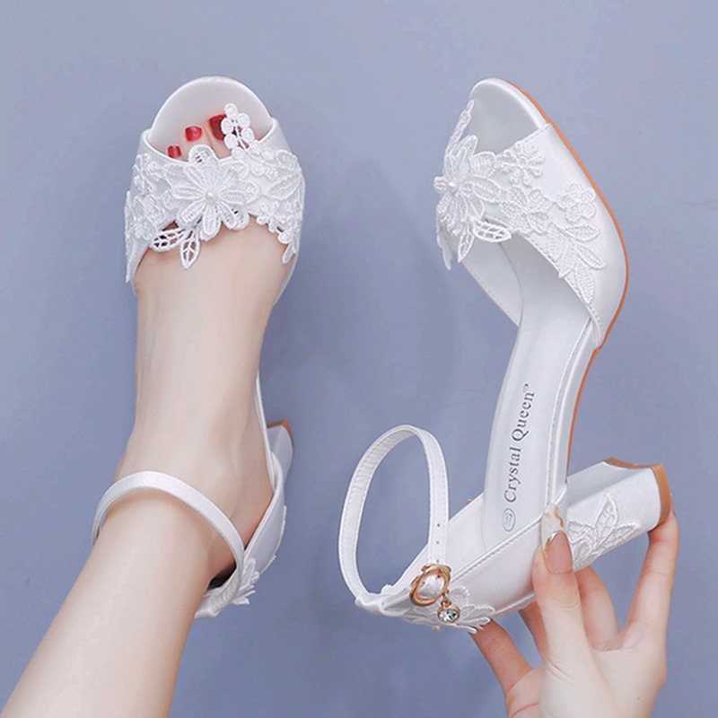 Women White Silk High Heels Su - Gladiator Sandal Women ulasan dan harga