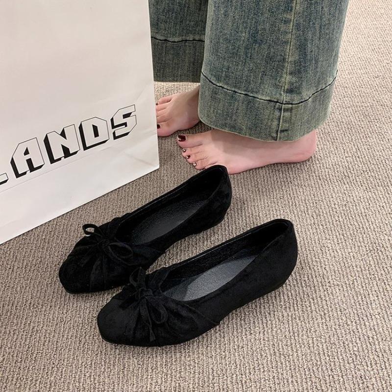 Women Square Toe Suede Ballet  - Pointed Toe Flat ulasan dan harga