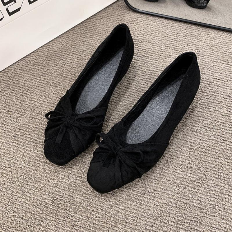 Women Square Toe Suede Ballet  - Pointed Toe Flat ulasan dan harga