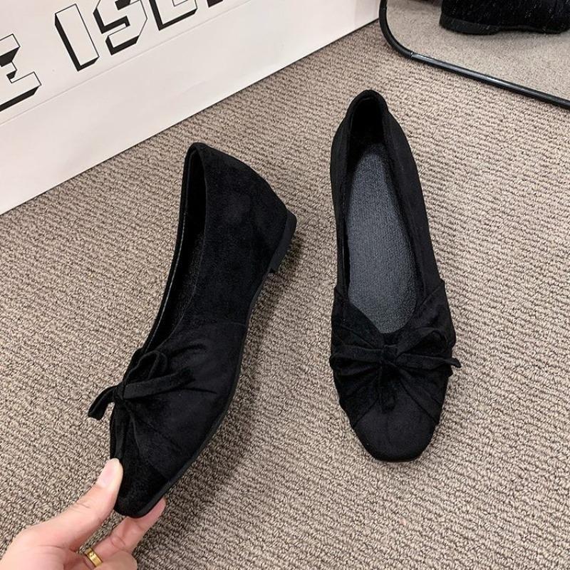 Women Square Toe Suede Ballet  - Pointed Toe Flat ulasan dan harga