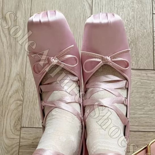 Women Ballet Flats Y2K Satin R - Ribbon Tie Heel ulasan dan harga