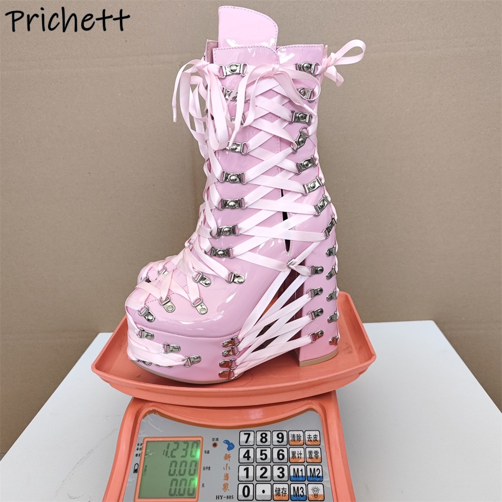 Black Pink Cross Tied Ankle Bo - Ribbon Tie Heel ulasan dan harga