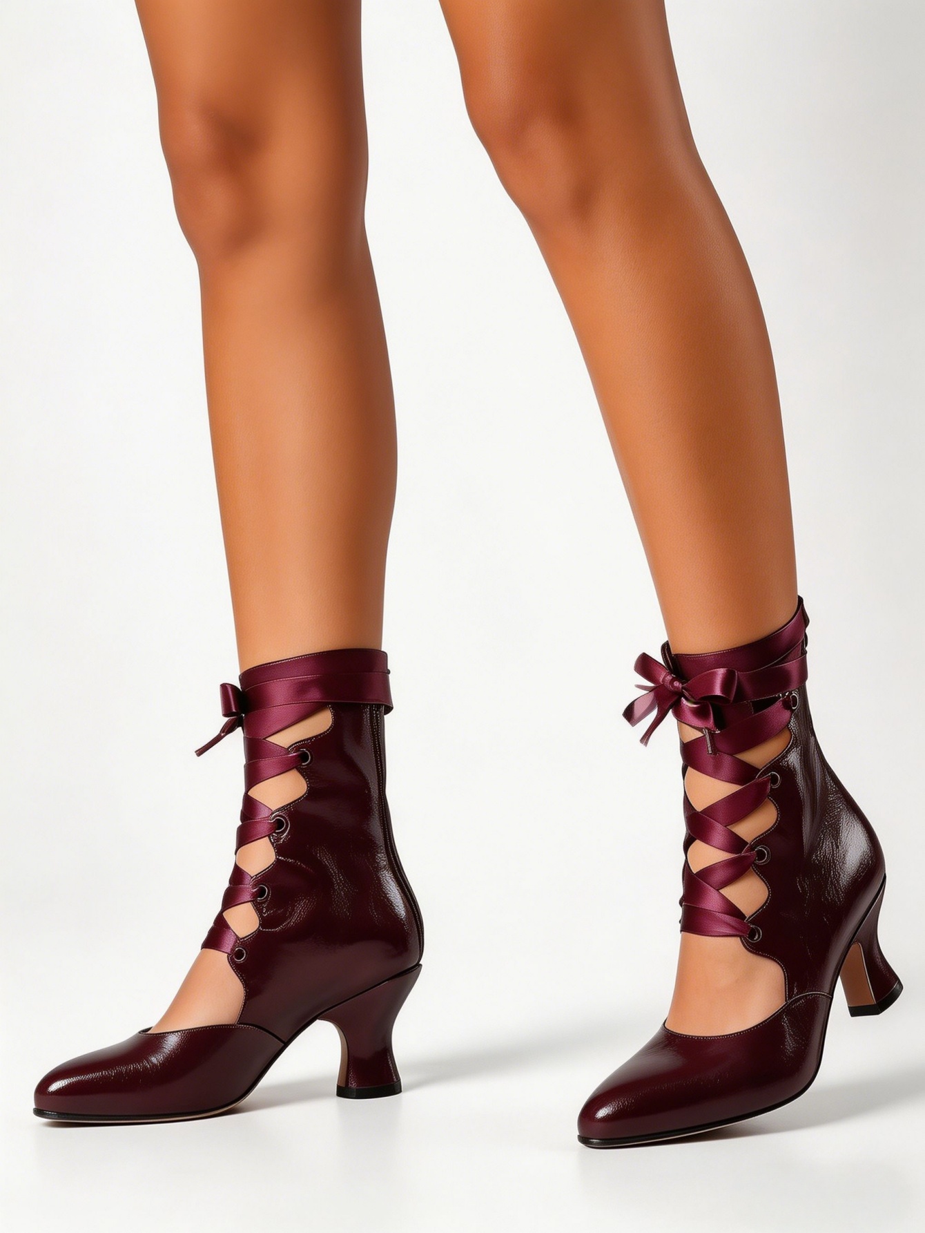 Gothic Lace Up High Heels For  - Ribbon Tie Heel ulasan dan harga