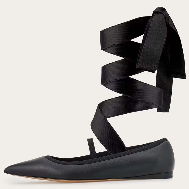 Women Ballet Flat Shoes Child  - Ribbon Tie Heel ulasan dan harga