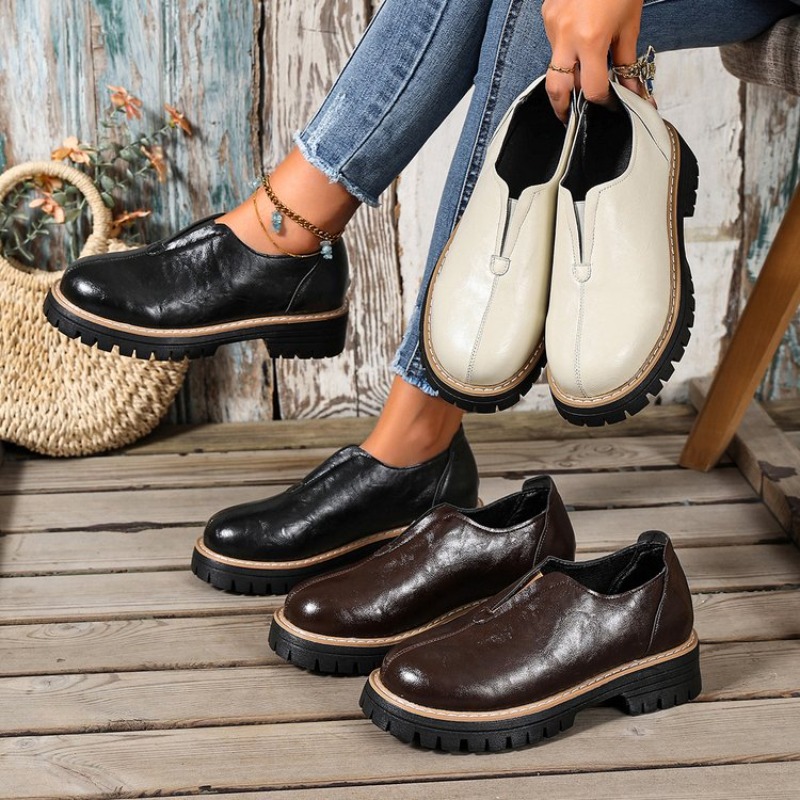 Retro British Style Women's Sh - Women'S Shoes Round Toe ulasan dan harga