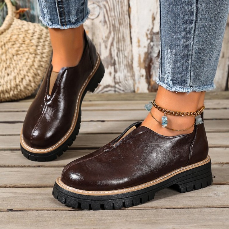 Retro British Style Women's Sh - Women'S Shoes Round Toe ulasan dan harga