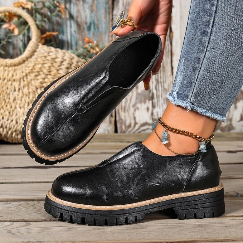 Retro British Style Women's Sh - Women'S Shoes Round Toe ulasan dan harga
