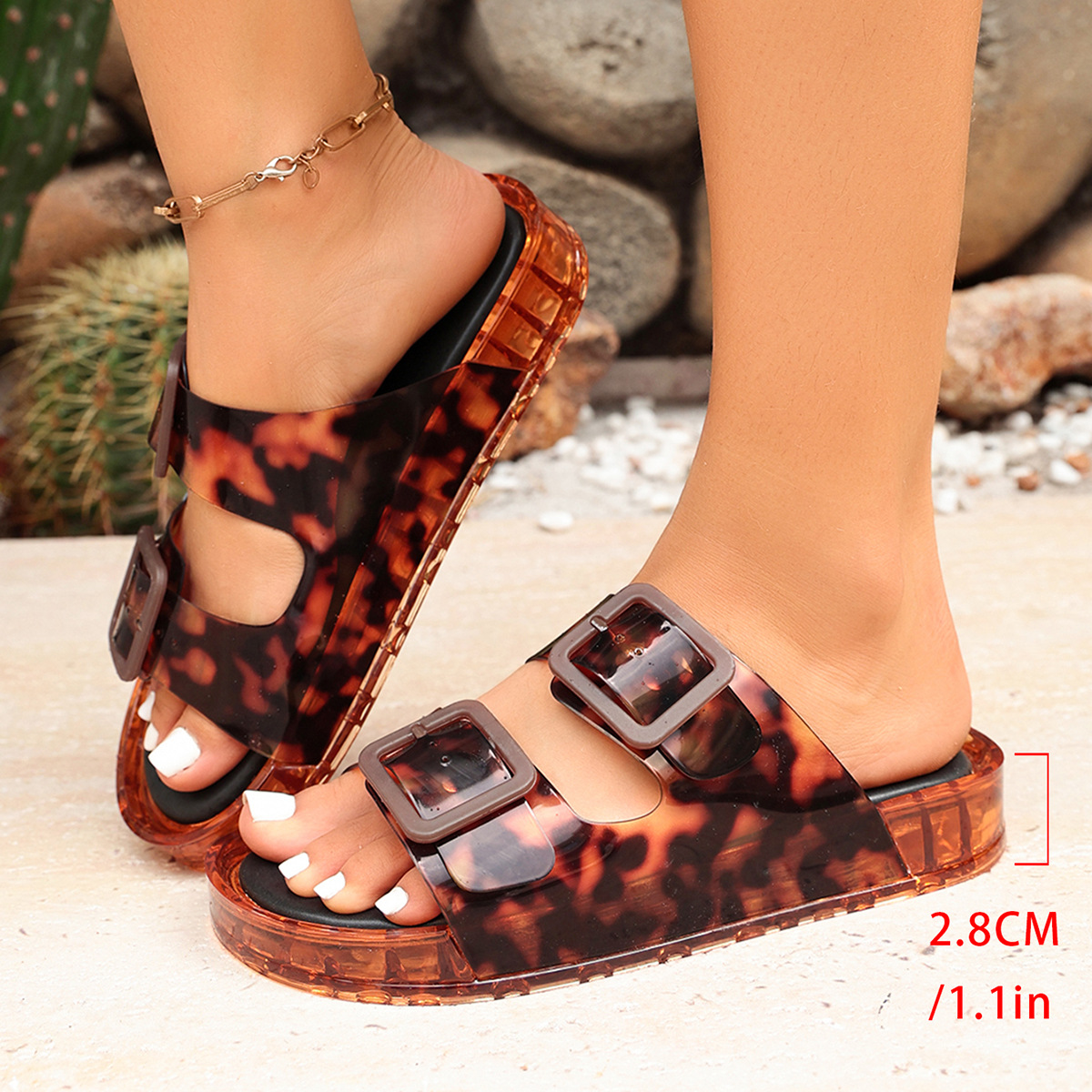 2026 New Women's Leopard Jelly - Jelly Sandal Women ulasan dan harga