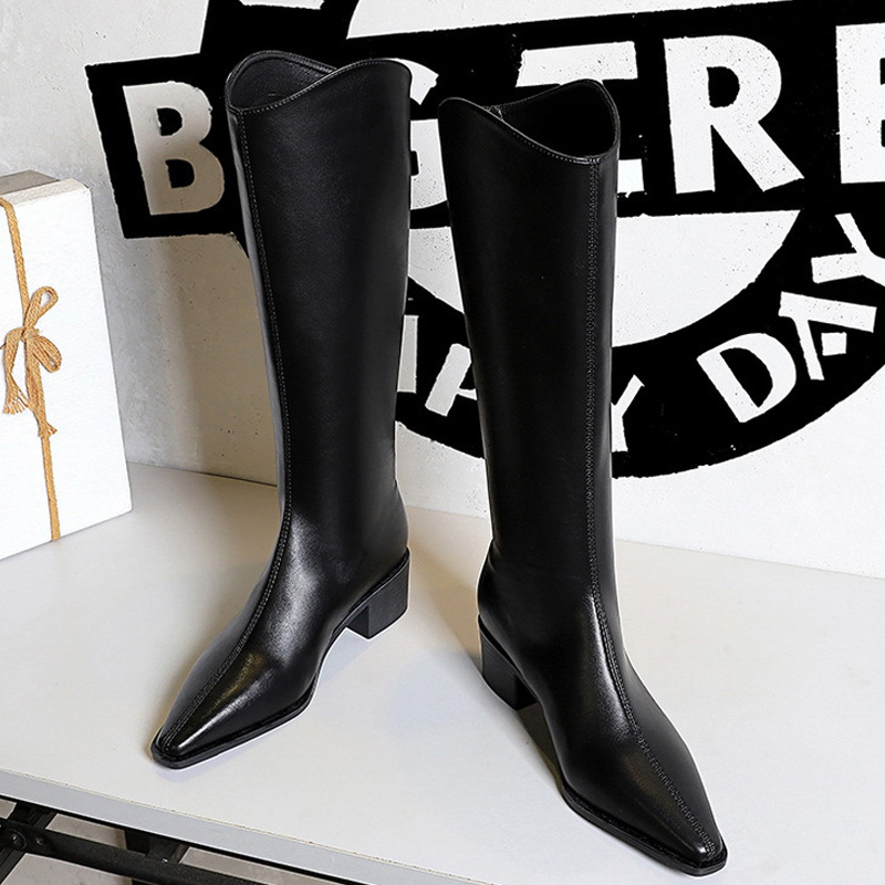 BIGTREE 2027 New Street Style  - High Knee Heel Boots ulasan dan harga