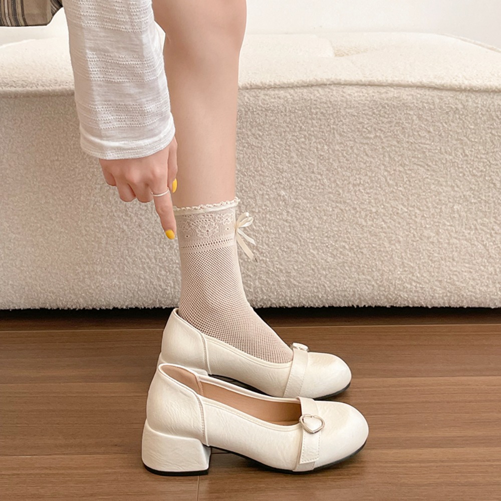 French-style Chunky Heel Silve - Women Shoes Mk ulasan dan harga